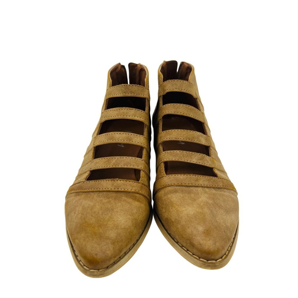 Tan Faux Leather Florence Ankle Boot Size 6 - Picture 3 of 10
